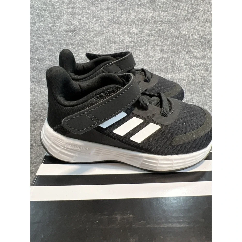 NWT Adidas Duramo SL Toddler Running Shoes Black White GW2237 Size 5K NIB